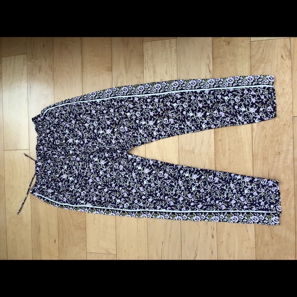 Rebecca Taylor Floral Jogger Pants Size 6 - Picture 3 of 5
